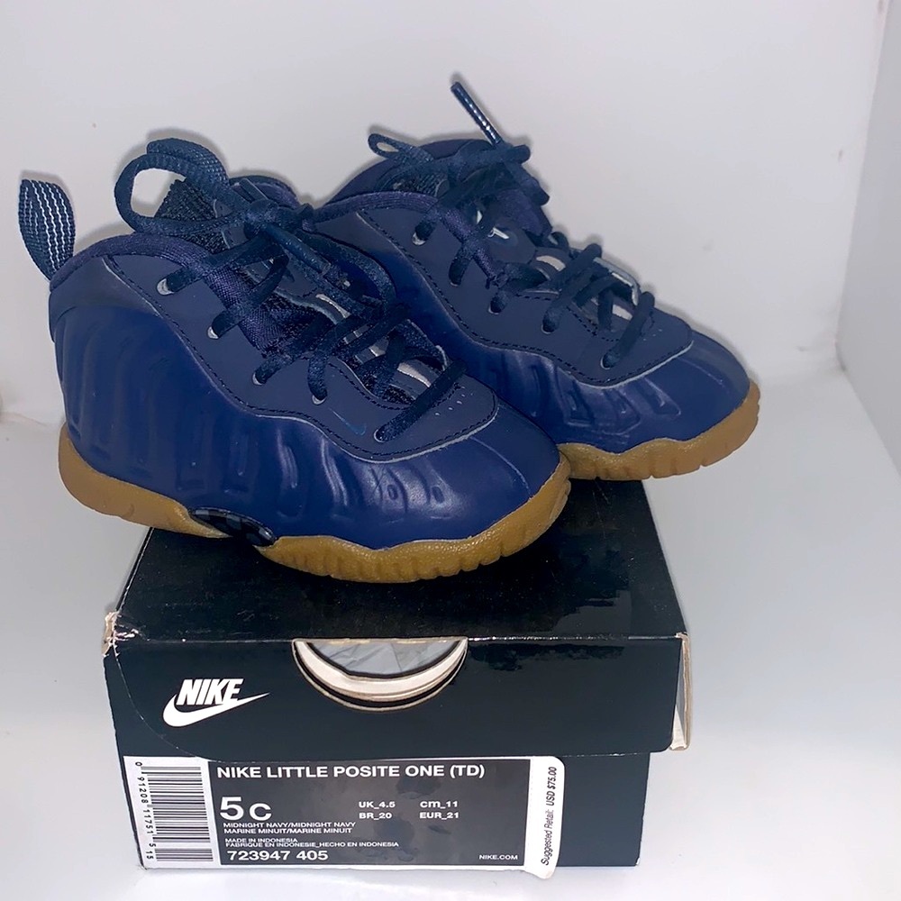 Nike Little Posite One Size 5c Cokor: Midnight Navy